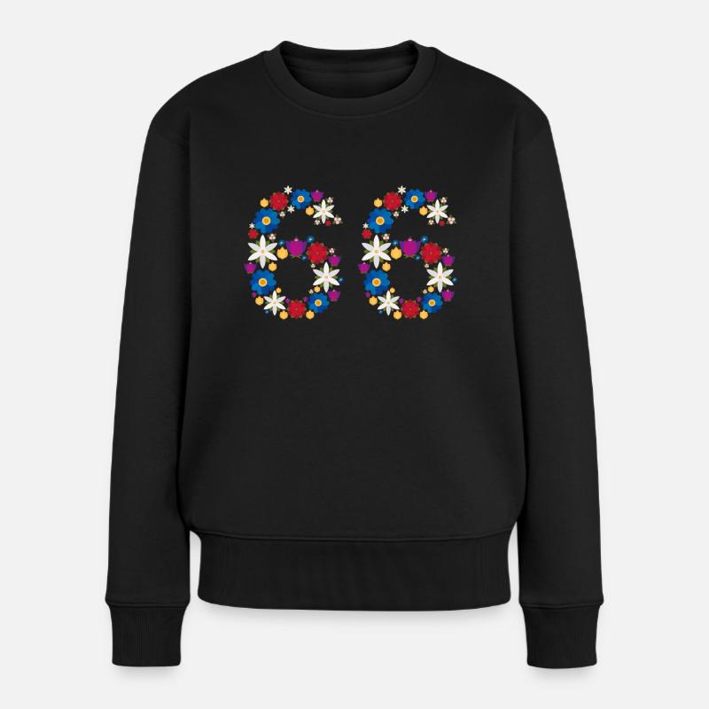 Flowers 66 - Frauen Premium Bio Pullover - Schwarz