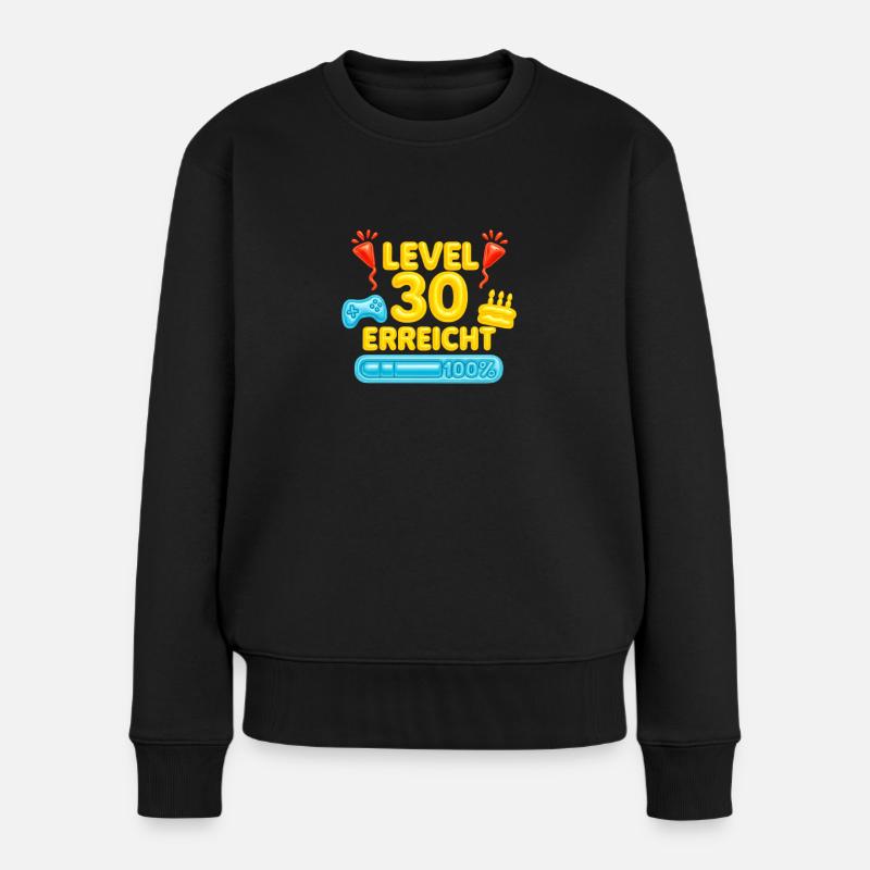Level 30 erreicht - Frauen Premium Bio Pullover - Schwarz