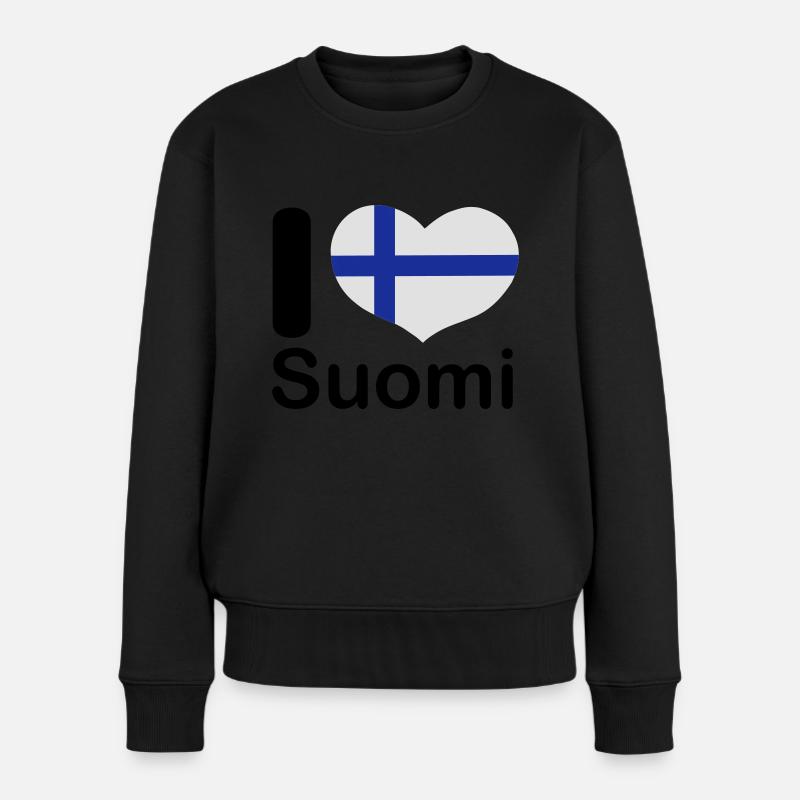 i_love_suomi - Frauen Premium Bio Pullover - Schwarz