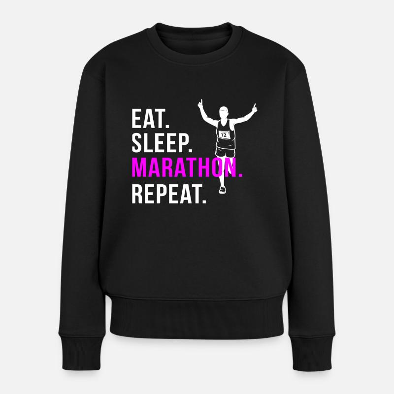 Marathon - Frauen Premium Bio Pullover - Schwarz