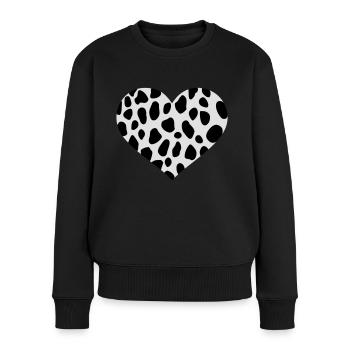 Dalmatiner - Frauen Premium Bio Pullover - Schwarz - Vorne - Julia (174cm)