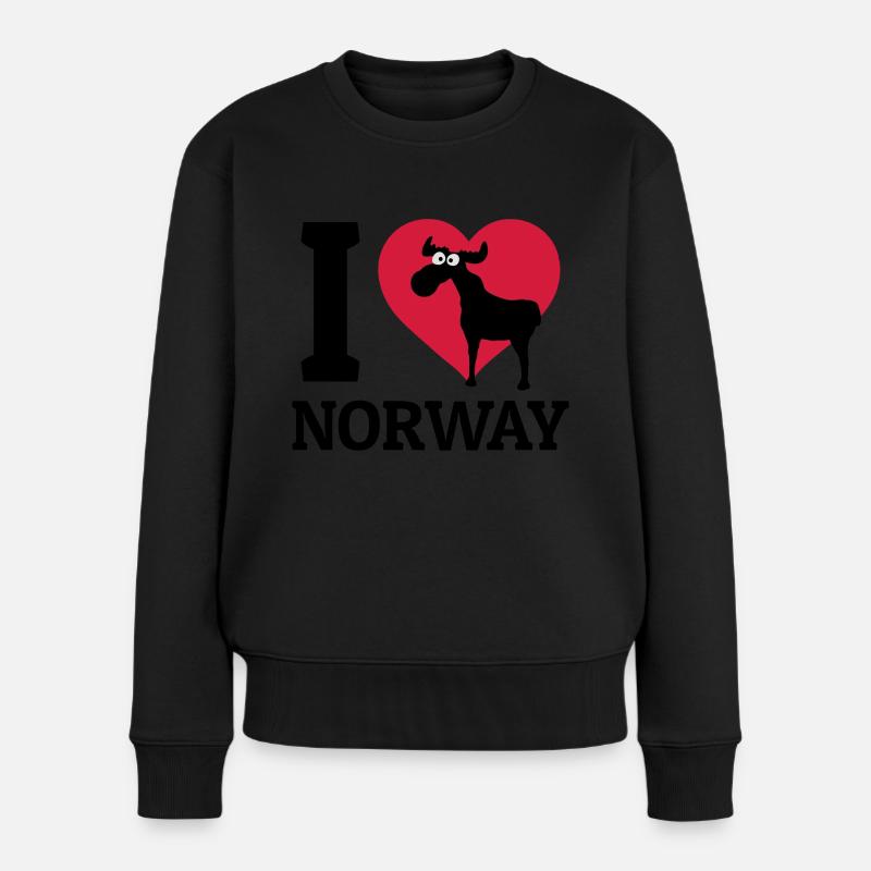 I love Norway - Frauen Premium Bio Pullover - Schwarz
