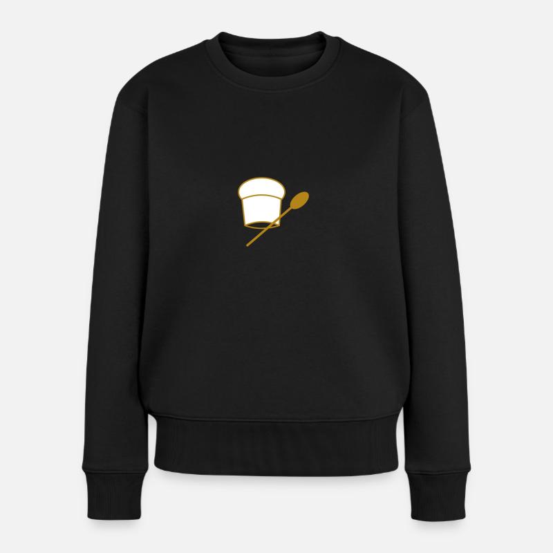 Cuillère en bois - Pull Premium bio Femme - noir