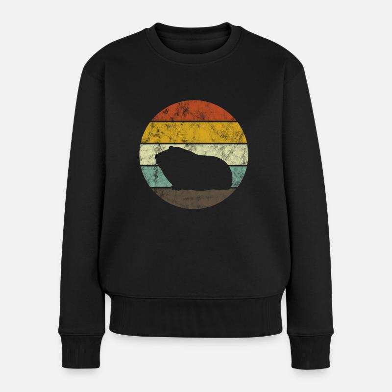 Meerschweinchen Meerschwein Haustier Hamster Idee - Frauen Premium Bio Pullover - Schwarz