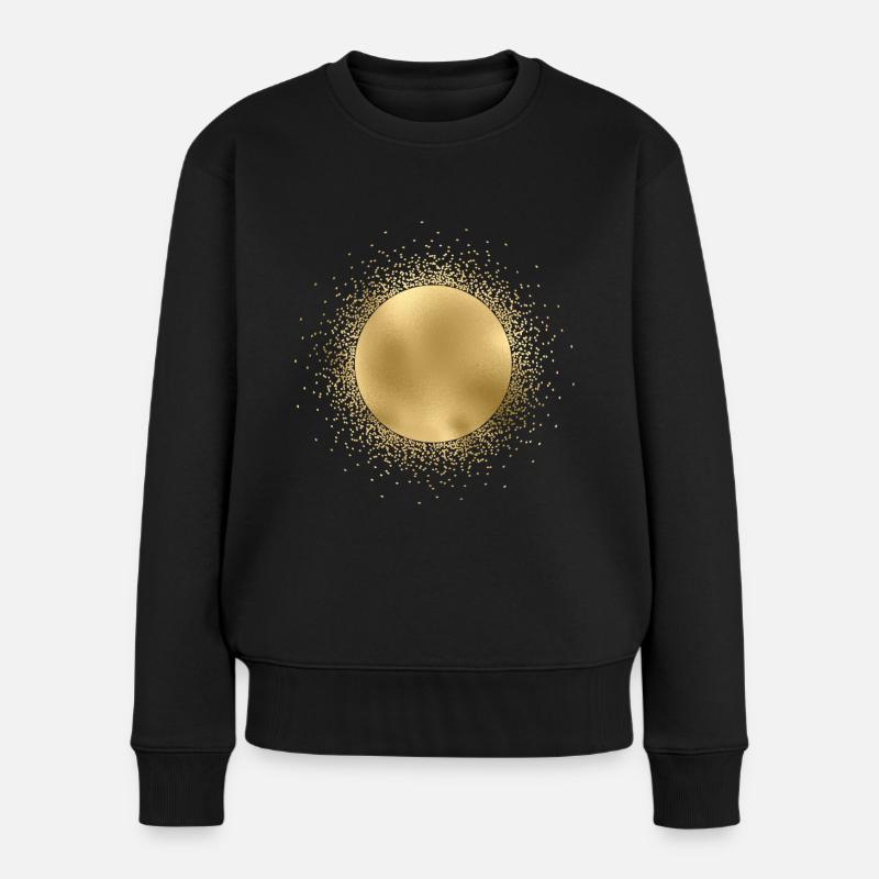 Goldene Sonne Tarot Stil auf schwarz - Frauen Premium Bio Pullover - Schwarz