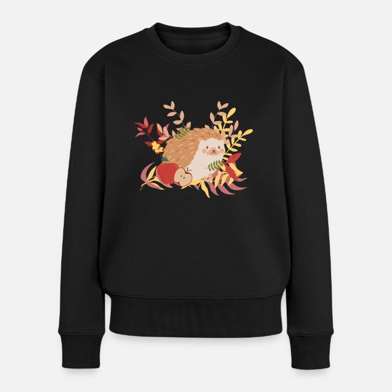 Hérisson d'automne - Pull Premium bio Femme - noir