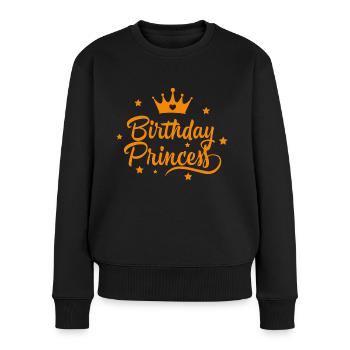 Birthday Princess with Crown Happy Birthday - Pull Premium bio Femme - noir - Devant - Julia (174cm)