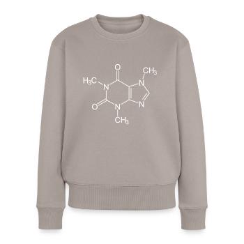 Koffein Molekül Süchtig Kaffee Liebhaber - Frauen Premium Bio Pullover - Taupe - Vorne - Julia (174cm)