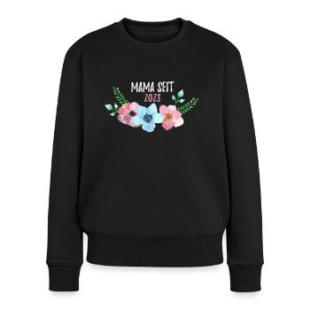 Mama seit 2023 Spruch Geschenk zur Geburt - Frauen Premium Bio Pullover - Schwarz - Vorne - Julia (174cm)