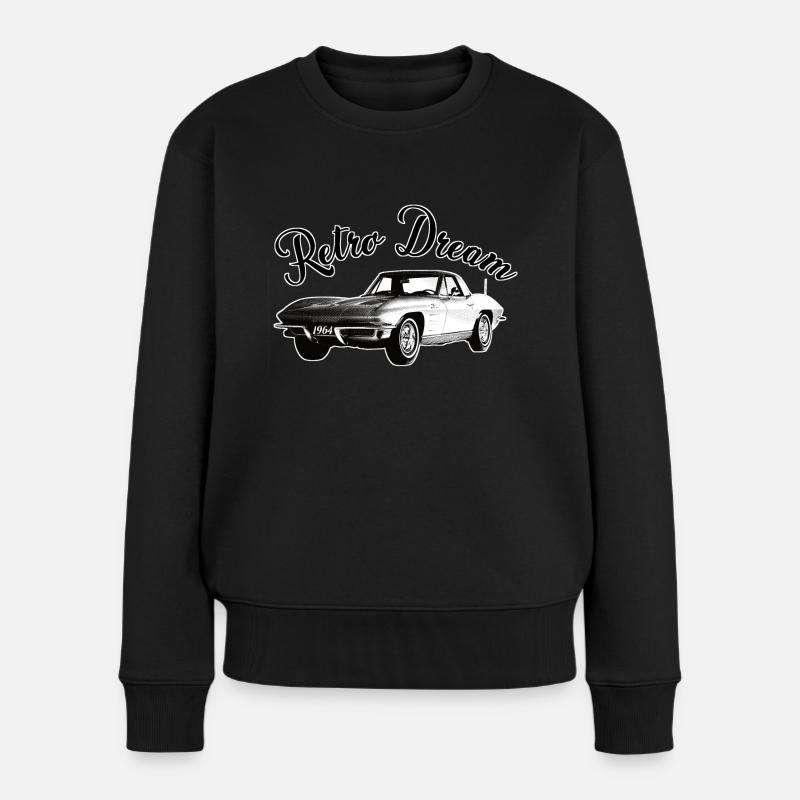 Retro Traumauto 1964 - Frauen Premium Bio Pullover - Schwarz