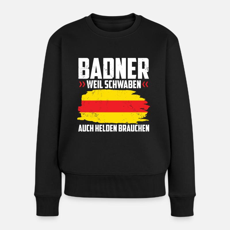 Badner Geschenke | Baden Badisch Badener Karlsruhe - Frauen Premium Bio Pullover - Schwarz