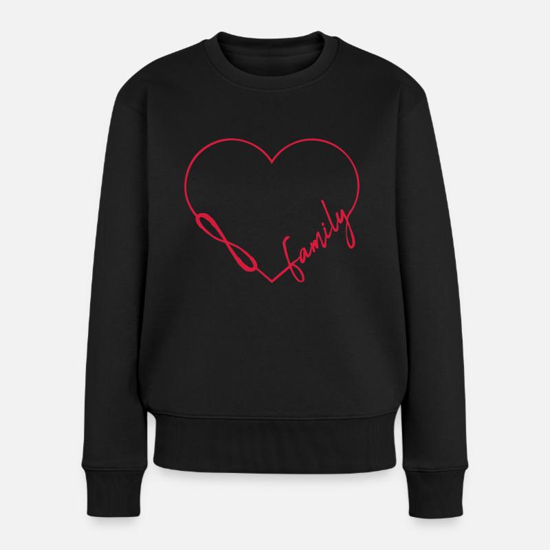 Herz Unendlich Familie - Frauen Premium Bio Pullover - Schwarz