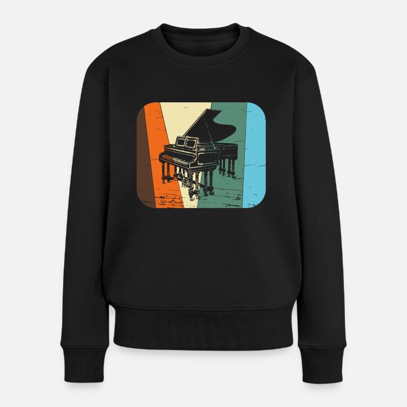 Flügel / Klavier - Frauen Premium Bio Pullover - Schwarz