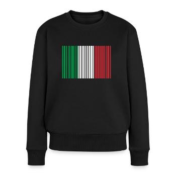 Italien Scan Nationalfahne Italy Barcode - Frauen Premium Bio Pullover - Schwarz - Vorne - Julia (174cm)