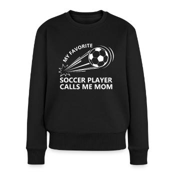 Football Mama blanc - Pull Premium bio Femme - noir - Devant - Julia (174cm)