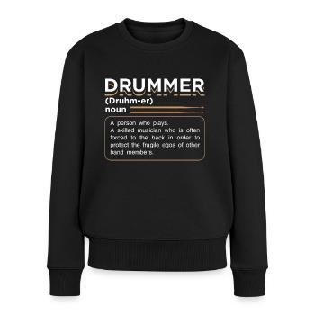 Définition du batteur Cadeau de batteur - Pull Premium bio Femme - noir - Devant - Julia (174cm)