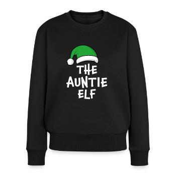 La tante elfe - Pull Premium bio Femme - noir - Devant - Julia (174cm)