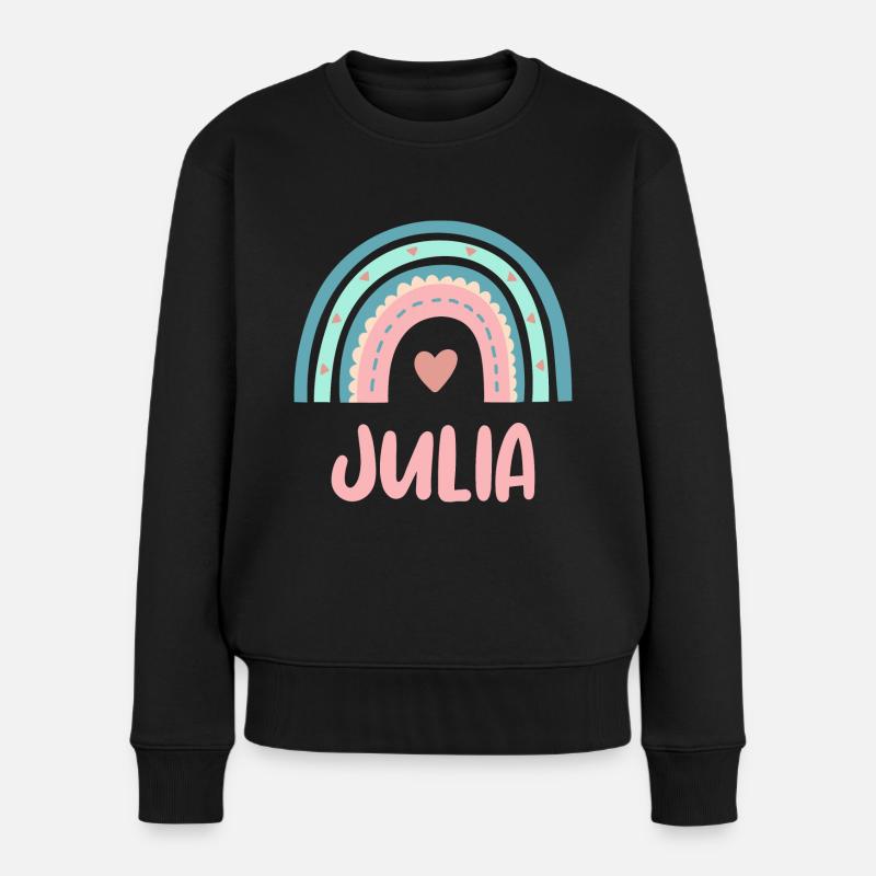 Julia Name Regenbogen Baby - Frauen Premium Bio Pullover - Schwarz