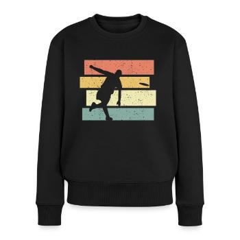 Frisbee retro vintage Frisbee legend - Women's Premium Organic Jumper - black - Front - Julia (174cm)