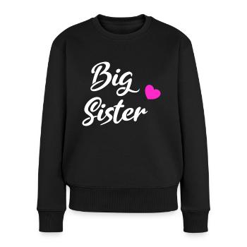 big sister in White - Frauen Premium Bio Pullover - Schwarz - Vorne - Julia (174cm)