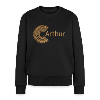 Für Arthur - Frauen Premium Bio Pullover - Schwarz - Vorne - Julia (174cm)