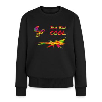 Ich bin cool - MTB - Frauen Premium Bio Pullover - Schwarz - Vorne - Julia (174cm)