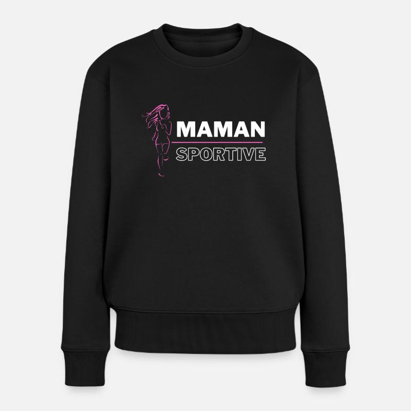 MAMAN SPORTIVE COURSE A PIED - Pull Premium bio Femme - noir