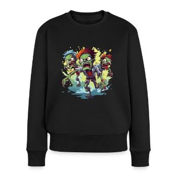 Zombie Apokalypse Halloween Zombiejäger Untote - Frauen Premium Bio Pullover - Schwarz - Vorne - Julia (174cm)