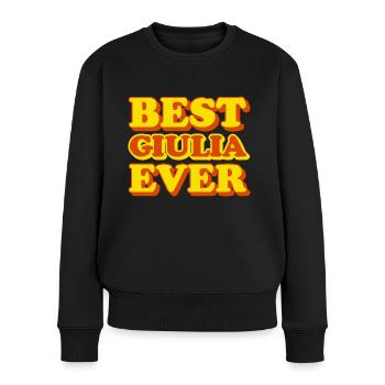 Giulia Vorname Lustiges Geschenk - Frauen Premium Bio Pullover - Schwarz - Vorne - Julia (174cm)