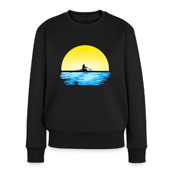 Aviron - bateau à rames - aviron femme - femme aviron - Pull Premium bio Femme - noir - Devant - Julia (174cm)