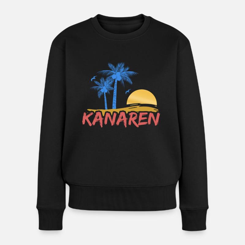 Strand Kanaren - Frauen Premium Bio Pullover - Schwarz