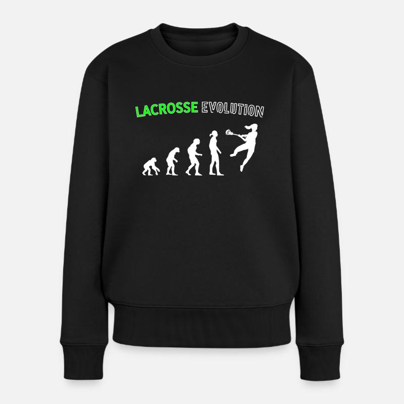 Lacrosse Evolution Frauen, Damen, Mädchen - Frauen Premium Bio Pullover - Schwarz