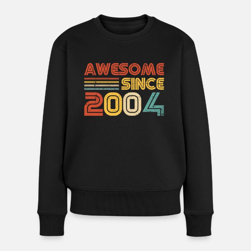 Awesome Since 2004" – Retro Vintage 21. Geburtstag - Frauen Premium Bio Pullover - Schwarz