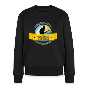 60. Geburtstag Rocking this planet since 07/1965 - Frauen Premium Bio Pullover - Schwarz - Vorne - Julia (174cm)