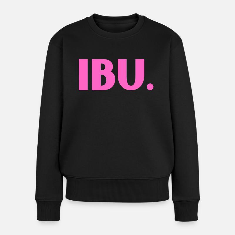 INDONET Ibu - Frauen Premium Bio Pullover - Schwarz