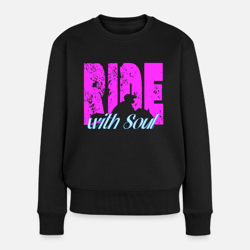 Für Biker - RideWithSoul - Frauen Premium Bio Pullover - Schwarz