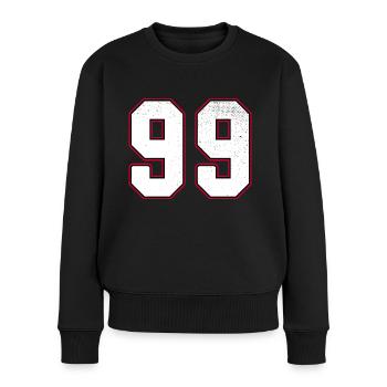 Numéro quatre-vingt-dix neuf - 99 Classic Vintage Sport - Pull Premium bio Femme - noir - Devant - Julia (174cm)
