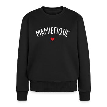 Mamiefique - Pull Premium bio Femme - noir - Devant - Julia (174cm)