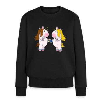 Licorne Meilleure amie - Pull Premium bio Femme - noir - Devant - Julia (174cm)