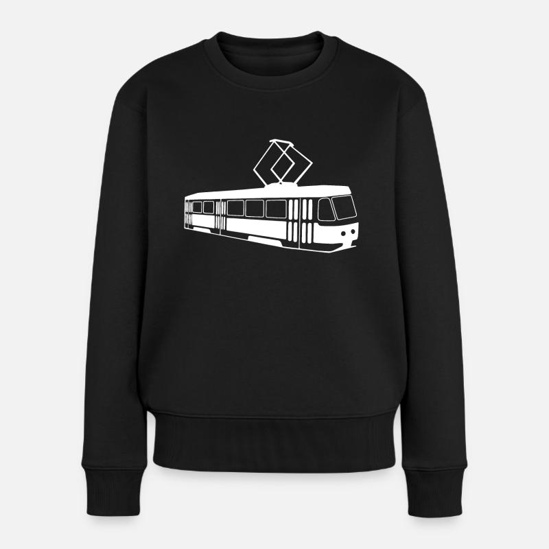 Straßenbahn Geschenk - Frauen Premium Bio Pullover - Schwarz