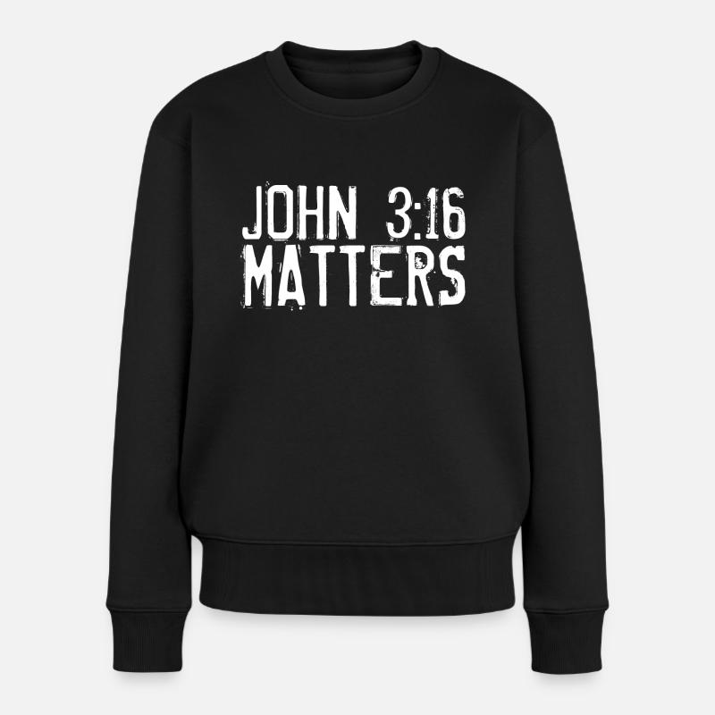 John 3:16 Matters Vintage Distressed - Pull Premium bio Femme - noir