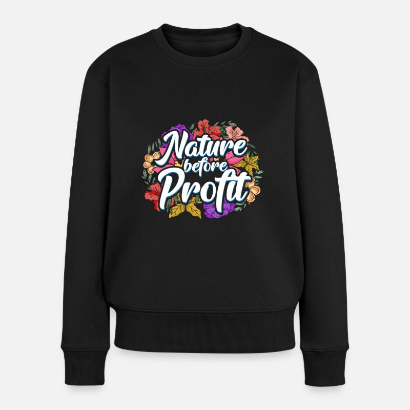 Naturschutz Erde Klimawandel - Frauen Premium Bio Pullover - Schwarz