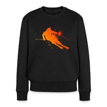 Freestyle Skifahrer Skifahren Skifahrer - Frauen Premium Bio Pullover - Schwarz - Vorne - Julia (174cm)