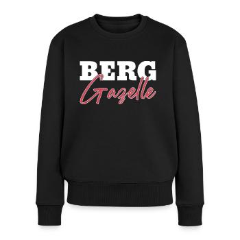 wanderer geschenkidee frau berg gazelle alpen - Frauen Premium Bio Pullover - Schwarz - Vorne - Julia (174cm)