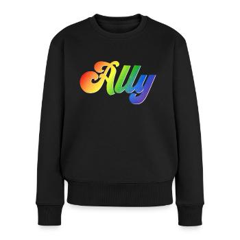 Soutien à la fierté LGBT d’Ally - Pull Premium bio Femme - noir - Devant - Julia (174cm)