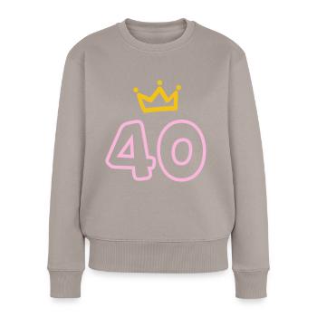Cadeau Krone du 40e anniversaire - Pull Premium bio Femme - taupe - Devant - Julia (174cm)