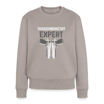 Armes à feu - Pull Premium bio Femme - taupe - Devant - Julia (174cm)