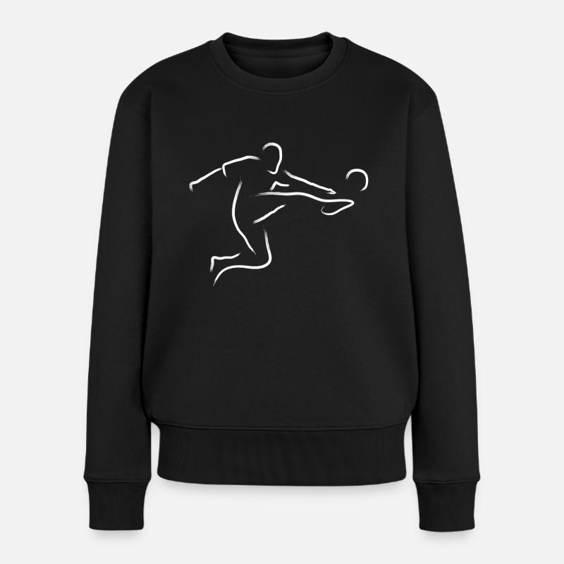 Fußball - Frauen Premium Bio Pullover - Schwarz