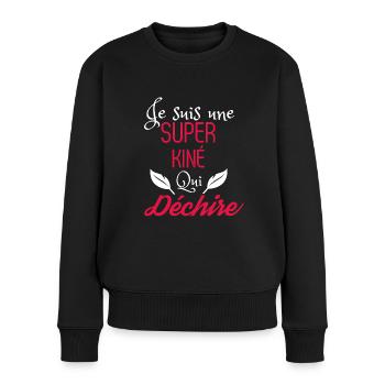 Super kiné qui déchire - Pull Premium bio Femme - noir - Devant - Julia (174cm)