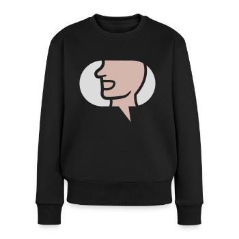 Quatschen einfaches Symbol Sprechblase - Frauen Premium Bio Pullover - Schwarz - Vorne - Julia (174cm)